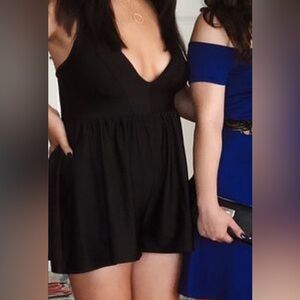 Urban Outfitters Black Plunge Romper